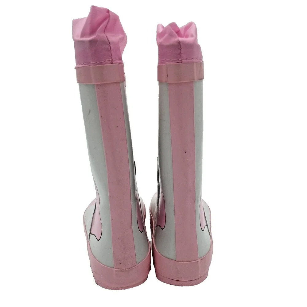 Unicorn Rain Boots Youth Girls Size 2 Pink Pull-On Unicorn Rubber‎ Boots